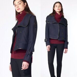 Veronica Beard Lafayette Snap Jacket - Navy Blue & Black - Size 10